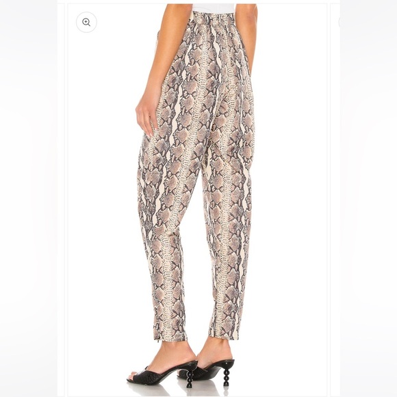 LPA Halden Nylon Pant in Tan Snake Color:Tan Snake Large - Picture 3 of 14